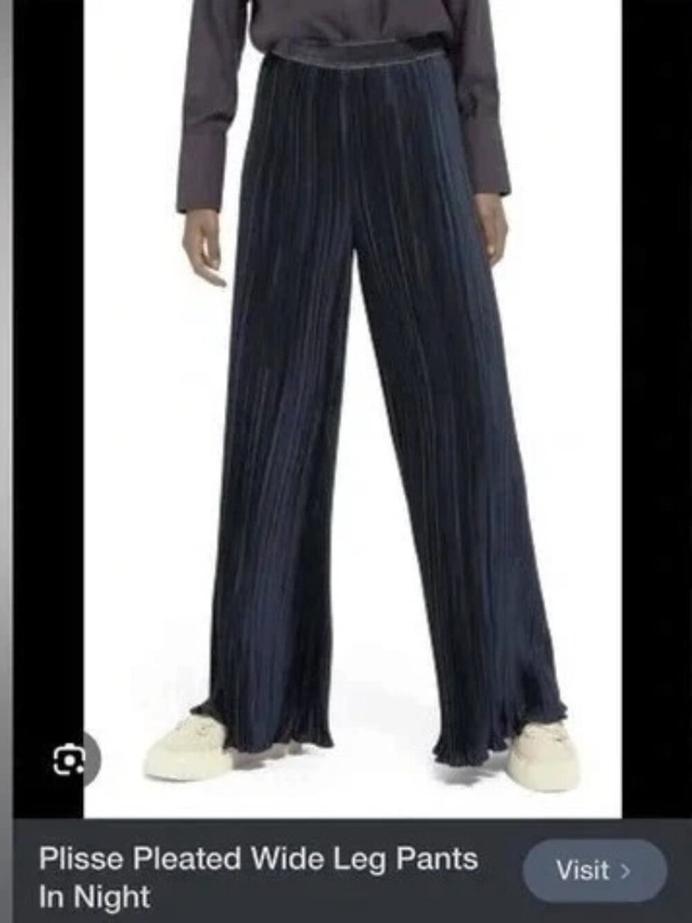 New Scotch & Soda Plisse Pull-On Pleated Flowy Crinkled Wide Leg Blue Pants M